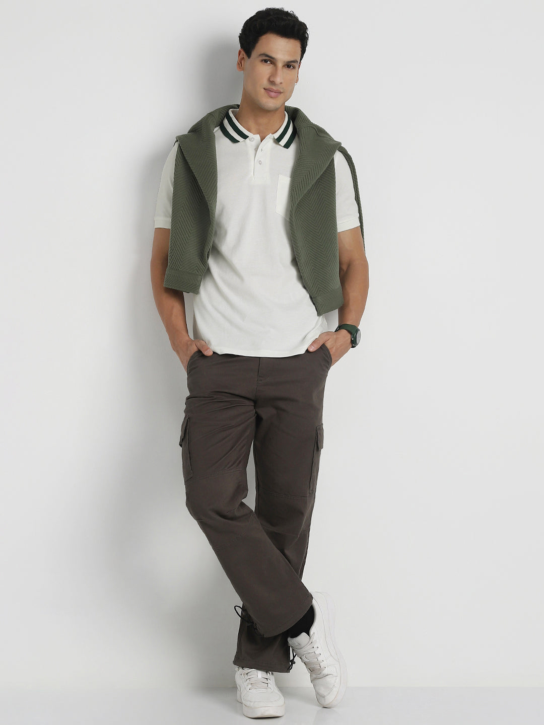 Striped Collar Polo T-Shirt