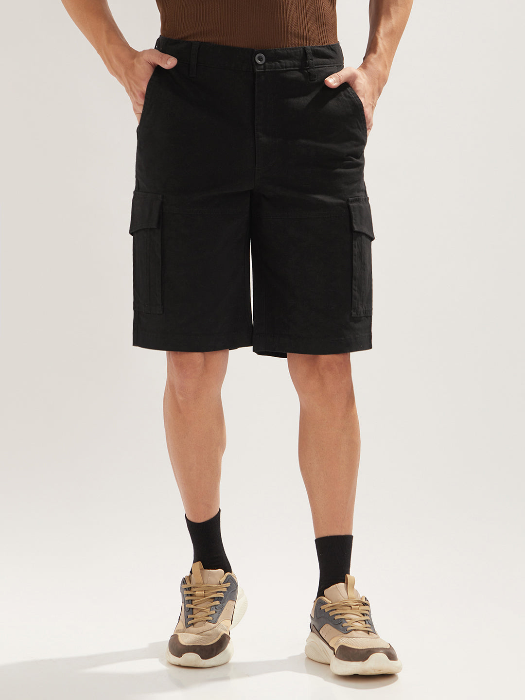 Solid Cargo Shorts