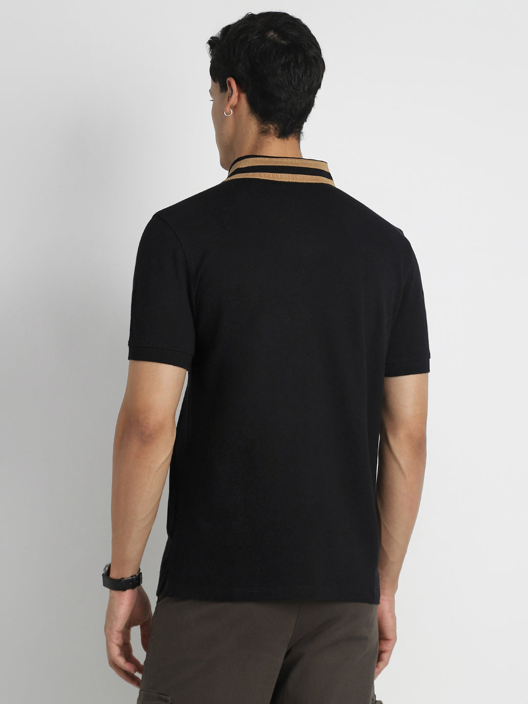 Striped Collar Polo T-Shirt