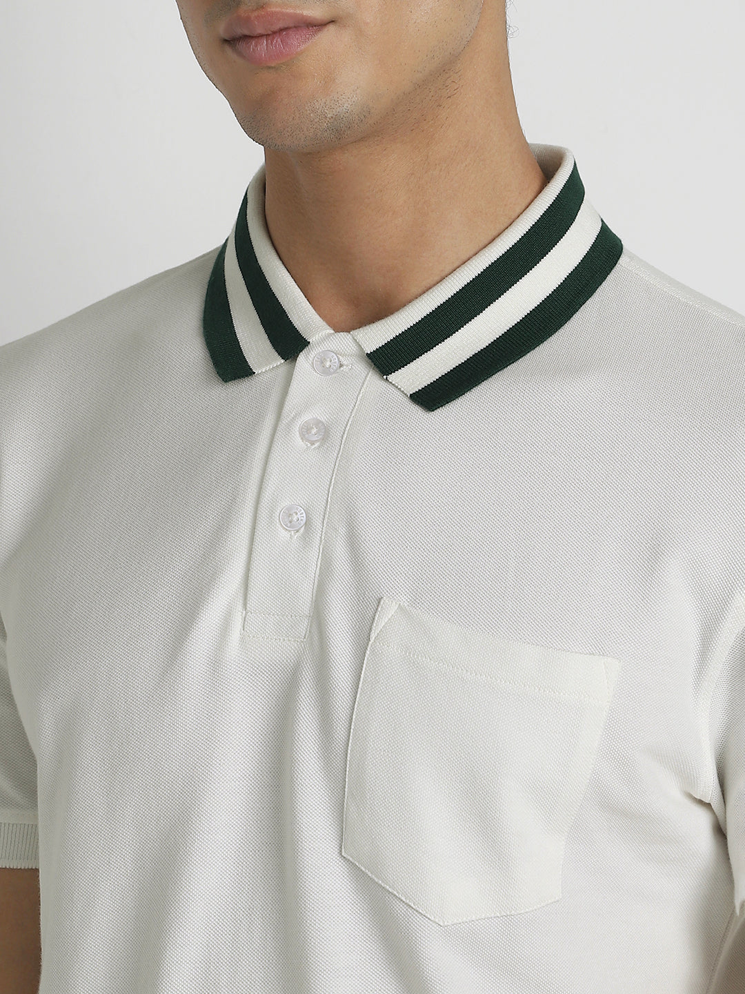Striped Collar Polo T-Shirt