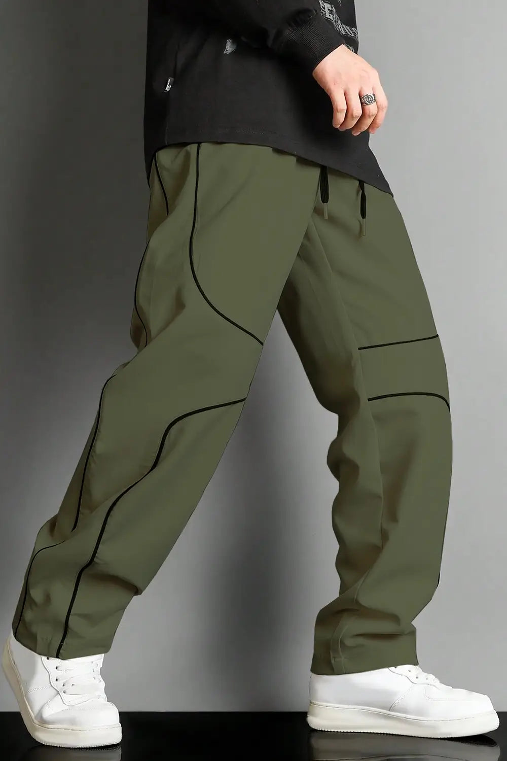 Olive Piping Joggers