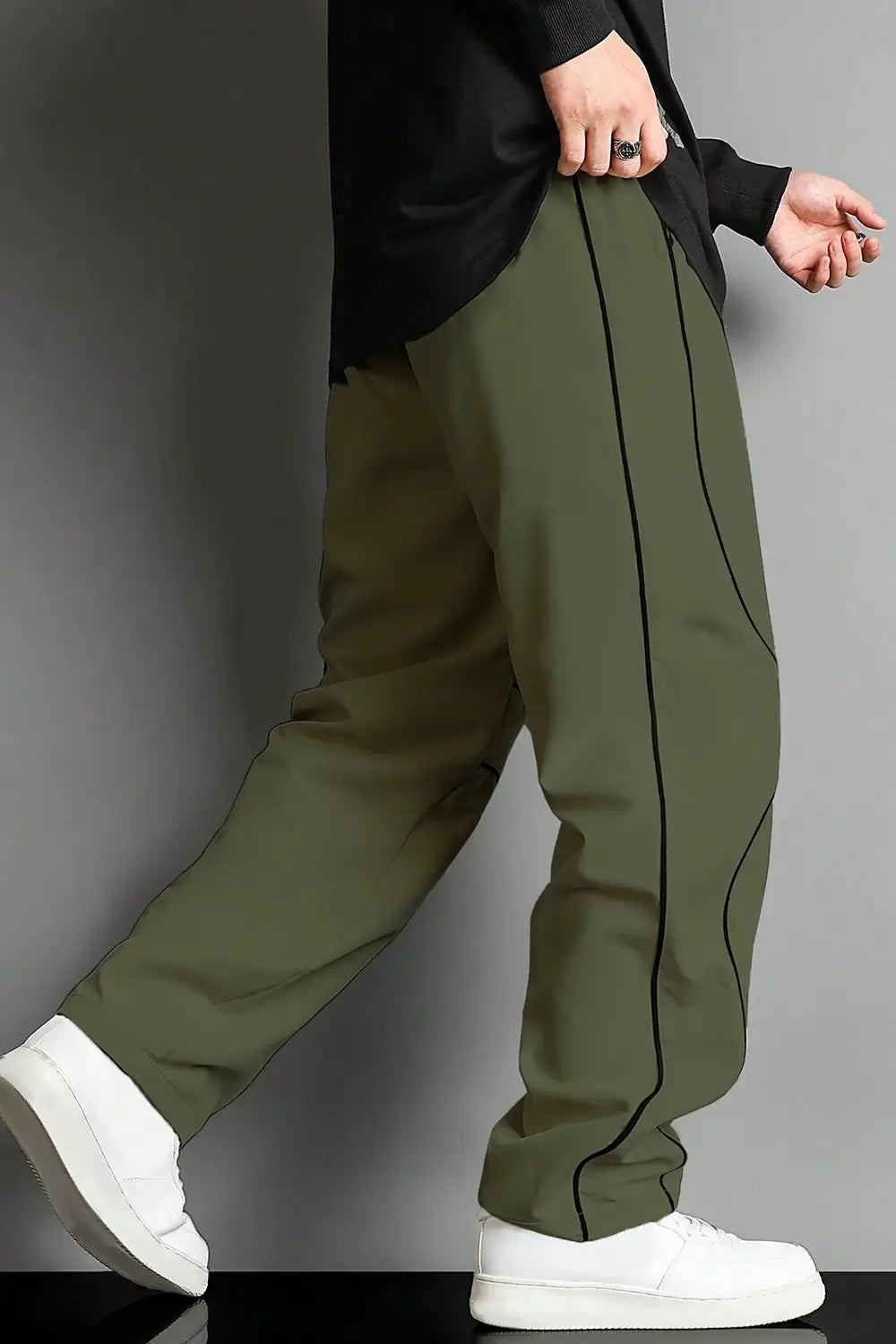 Olive Piping Joggers