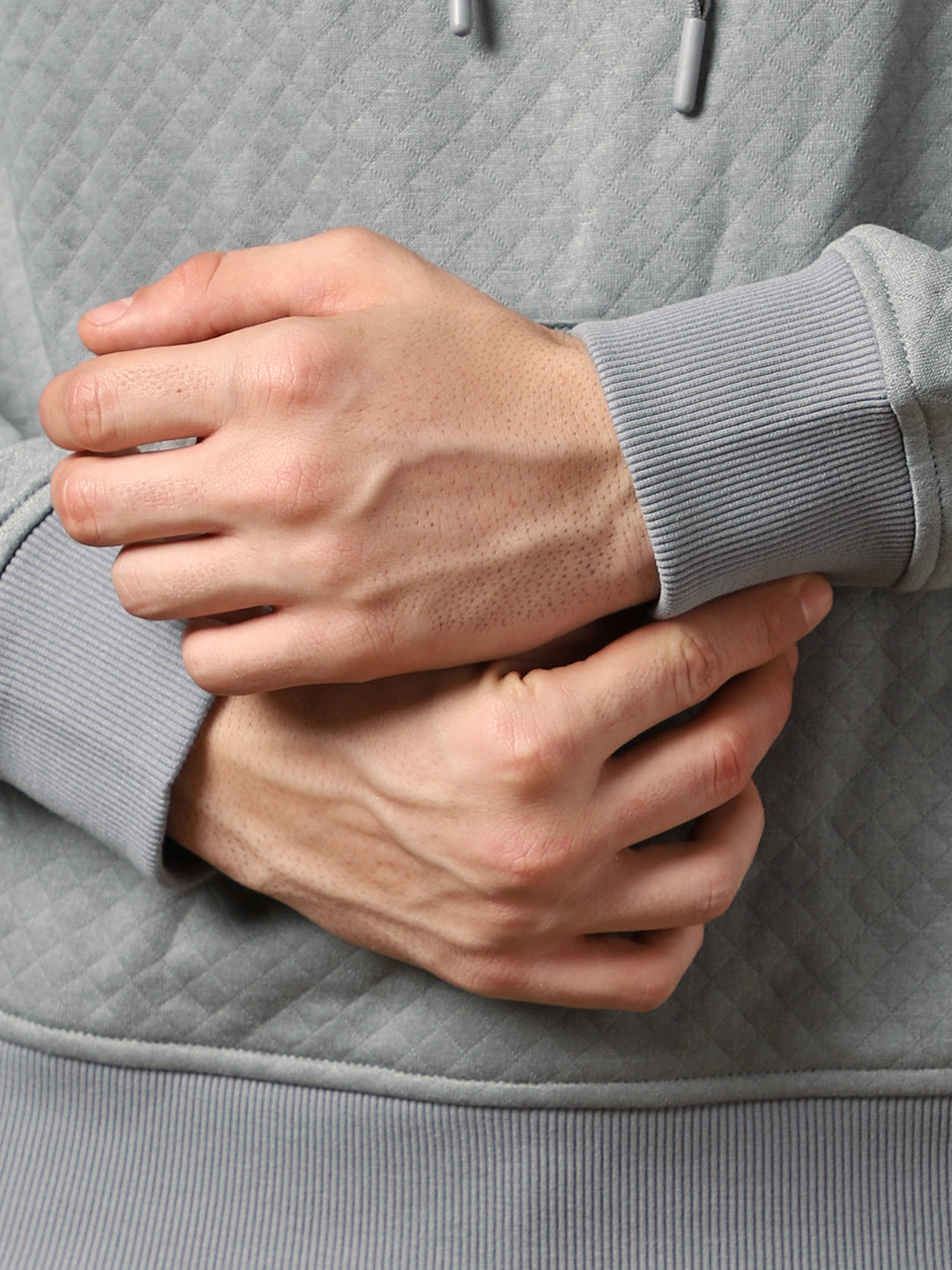 Cranberry Juice Checked Quilted Hoodie