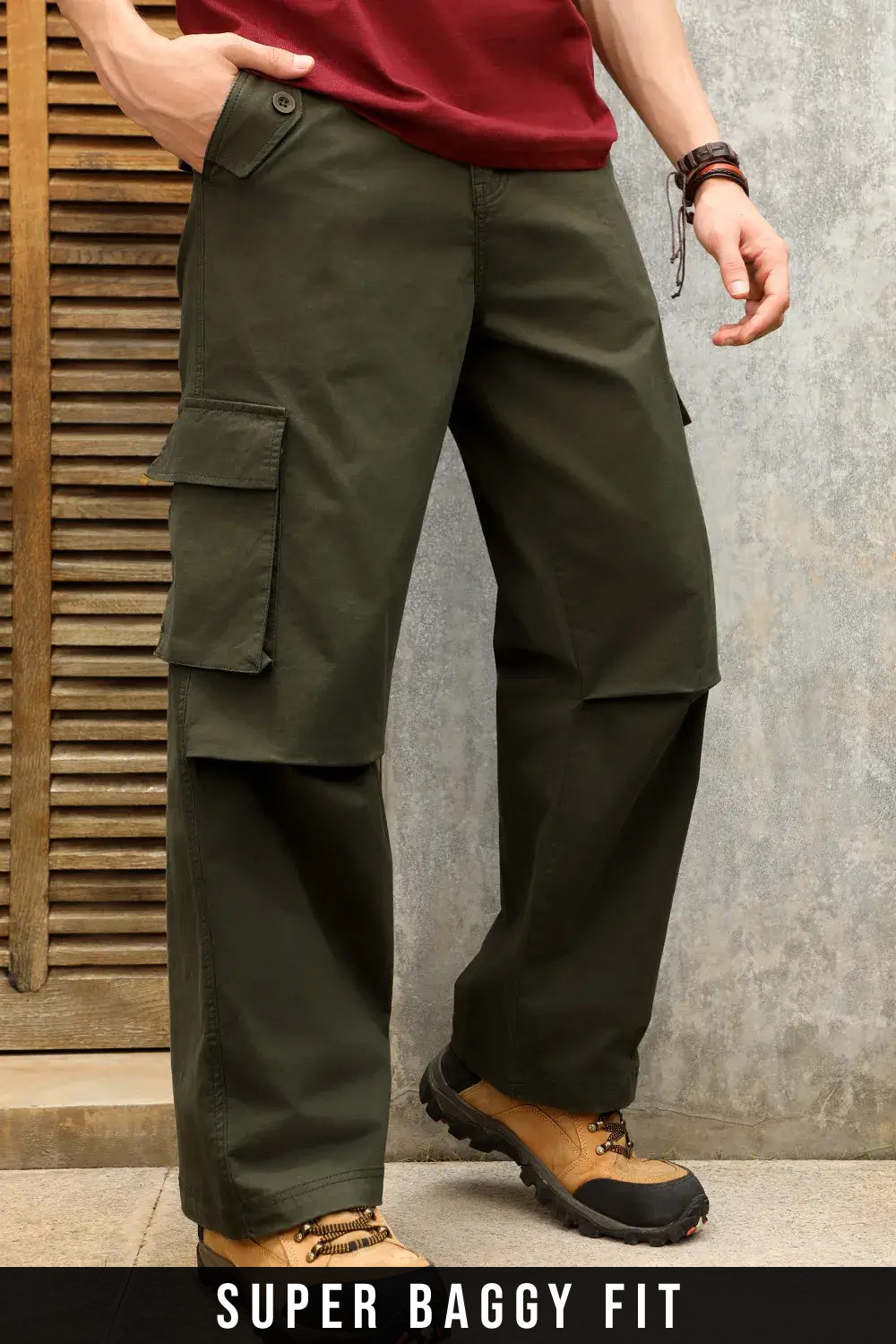Baggy Fit Woven Cargo Pants