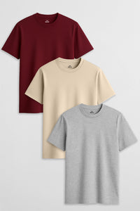 Wine Red/ Grey Melange/ Sand