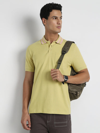 Striped Collar Polo T-Shirt