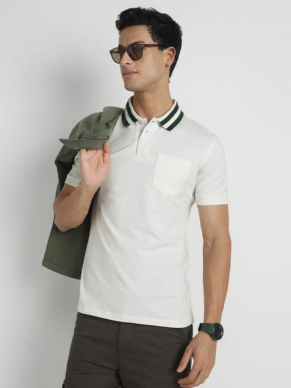 Striped Collar Polo T-Shirt