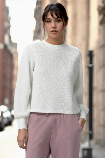 Women Chiara Self Design Pullover