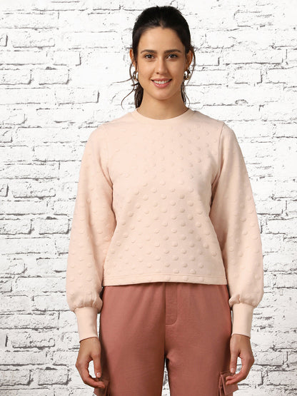 Bubble Knit Self Design Pullover