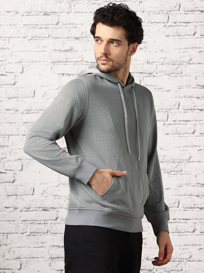 Cranberry Juice Checked Quilted Hoodie