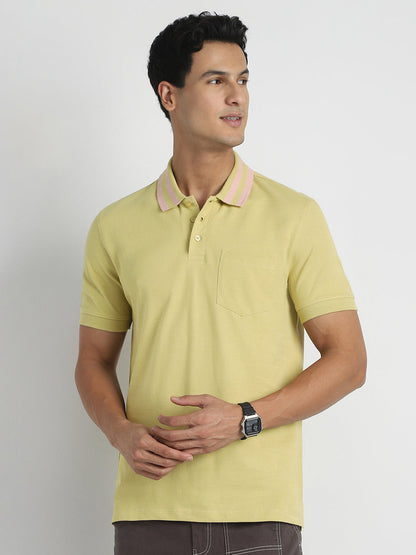 Striped Collar Polo T-Shirt