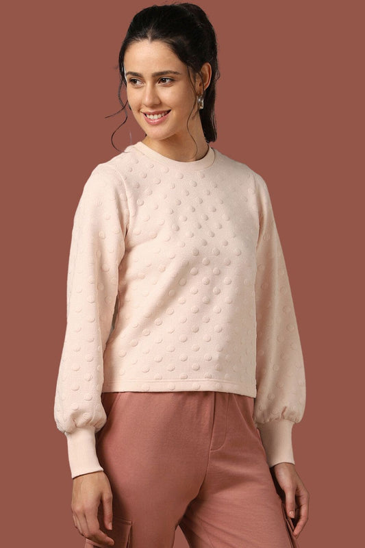 Bubble Knit Self Design Pullover