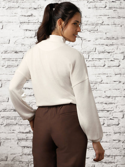 Oversized Flap Pocket Self Design Pullover