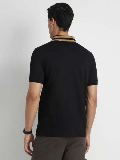 Striped Collar Polo T-Shirt