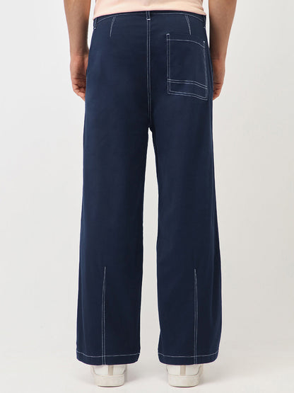 Oversized Contrast Stitch Cargo Pants