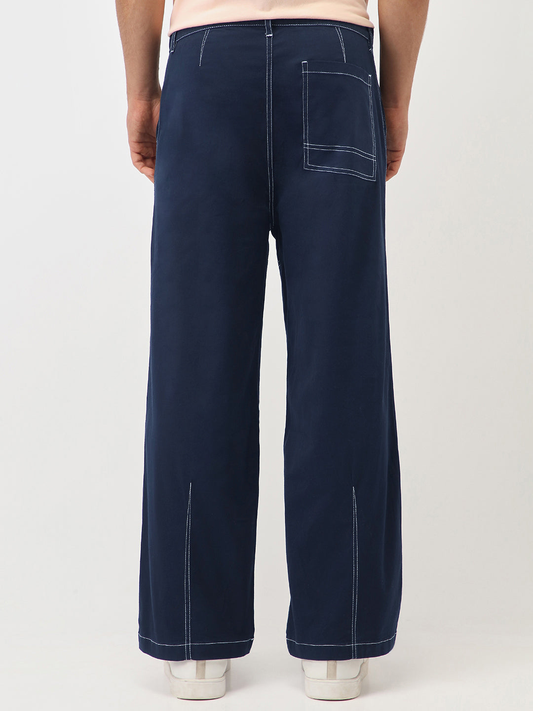 Oversized Contrast Stitch Cargo Pants
