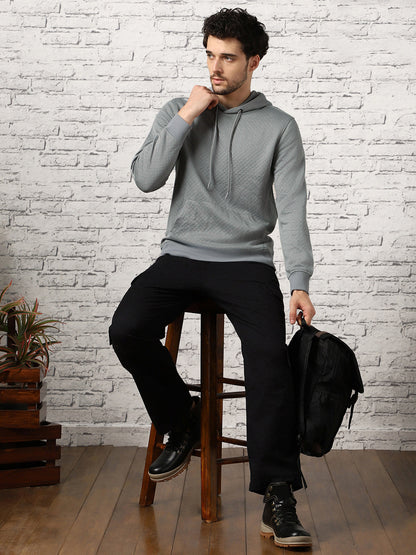 Cranberry Juice Checked Quilted Hoodie