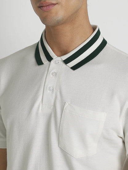 Striped Collar Polo T-Shirt