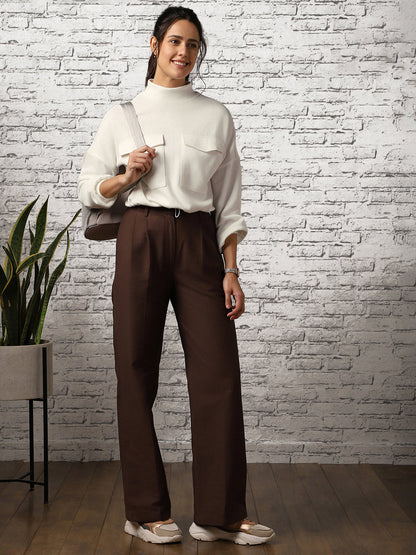 Oversized Flap Pocket Self Design Pullover