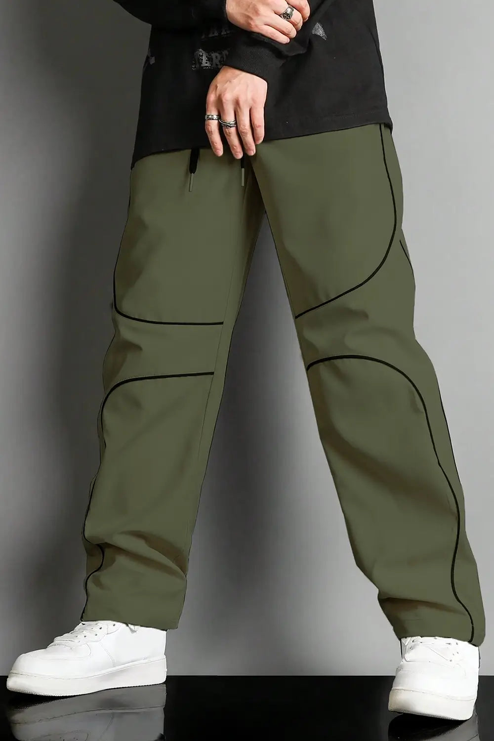 Olive Piping Joggers