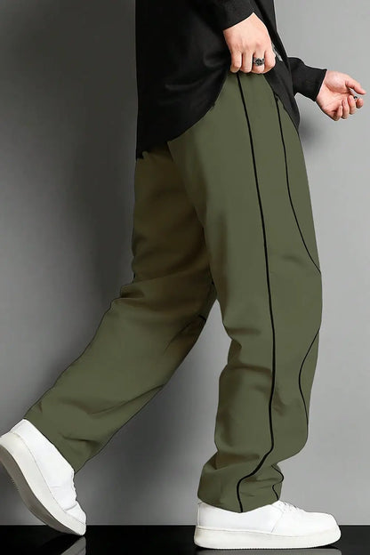 Olive Piping Joggers