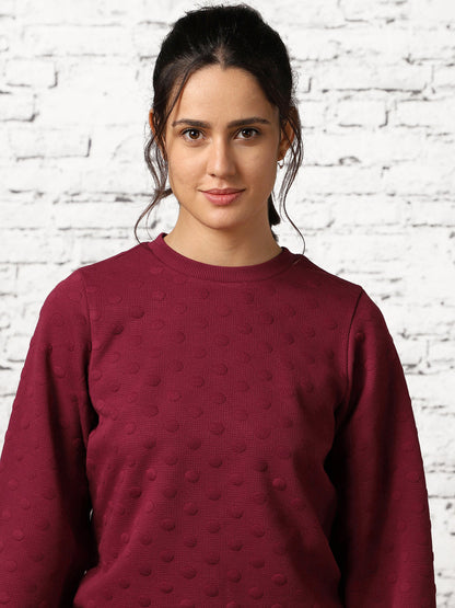 Bubble Knit Self Design Pullover