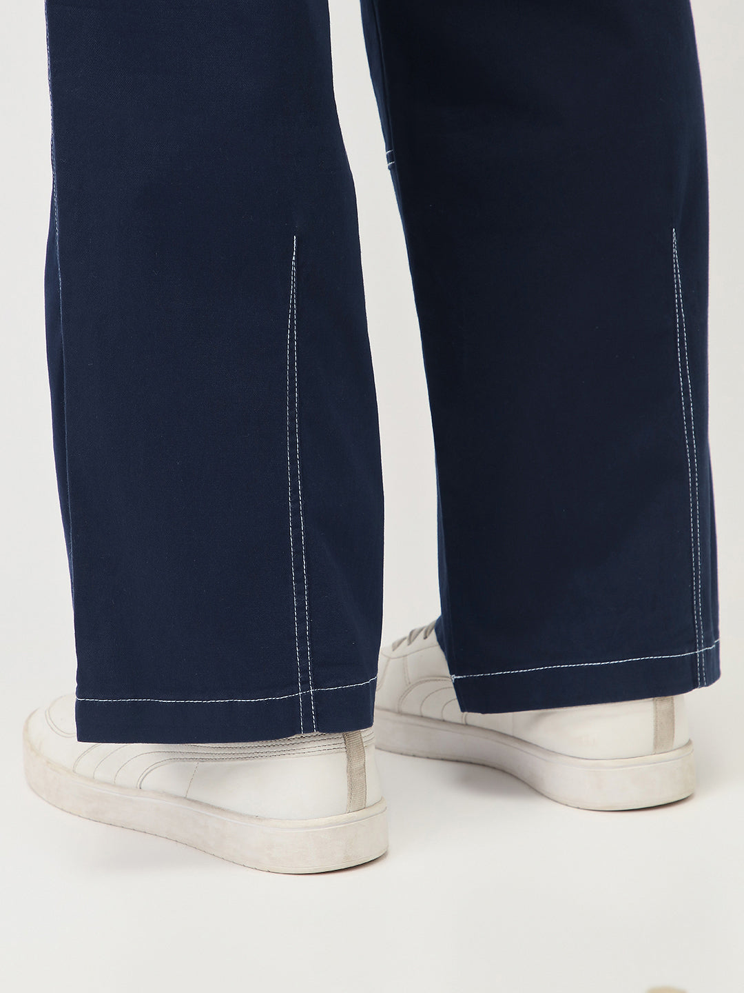 Oversized Contrast Stitch Cargo Pants