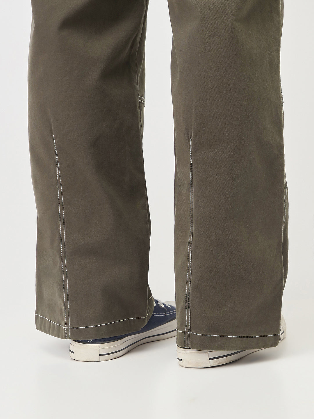 Oversized Contrast Stitch Cargo Pants