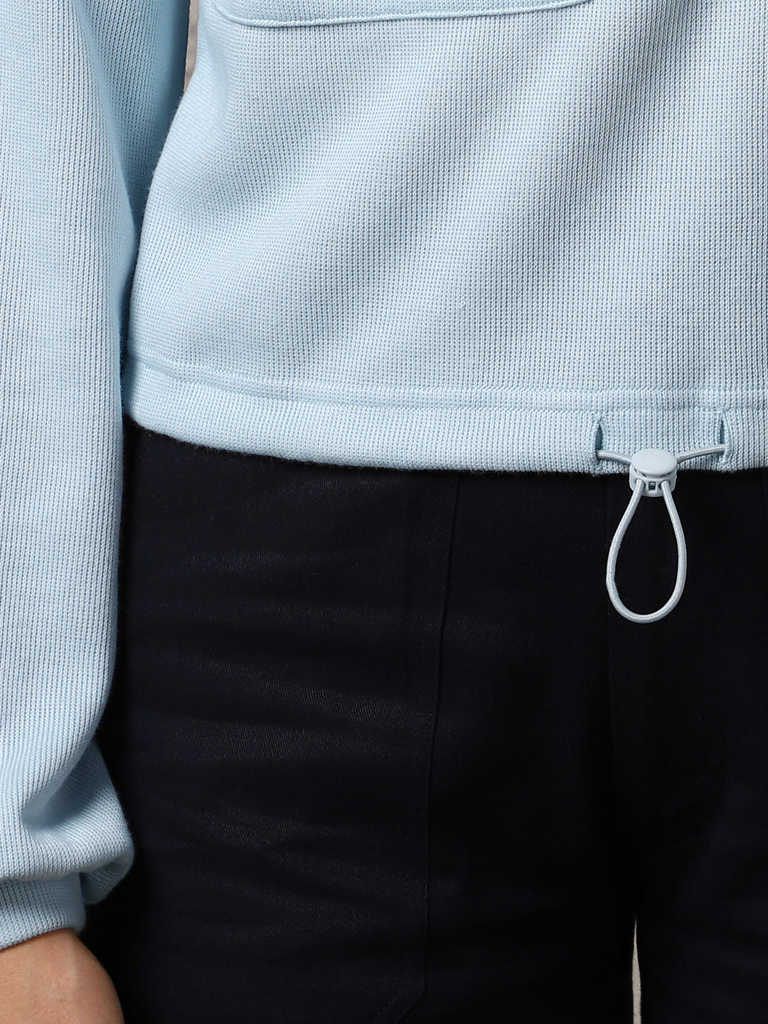 Oversized Flap Pocket Self Design Pullover