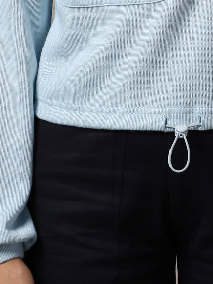 Oversized Flap Pocket Self Design Pullover