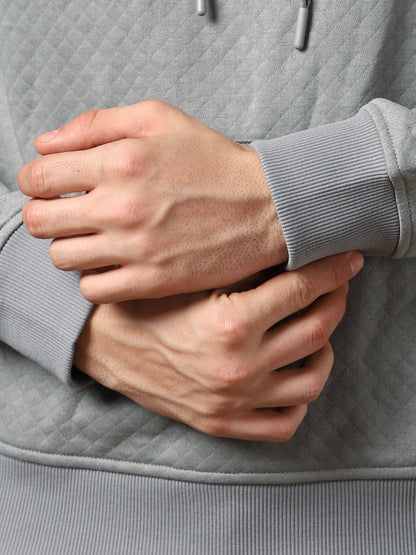 Cranberry Juice Checked Quilted Hoodie