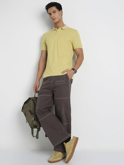 Striped Collar Polo T-Shirt