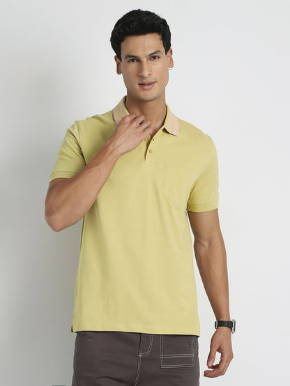Striped Collar Polo T-Shirt