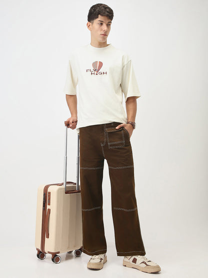 Oversized Contrast Stitch Cargo Pants