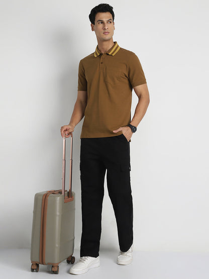 Striped Collar Polo T-Shirt