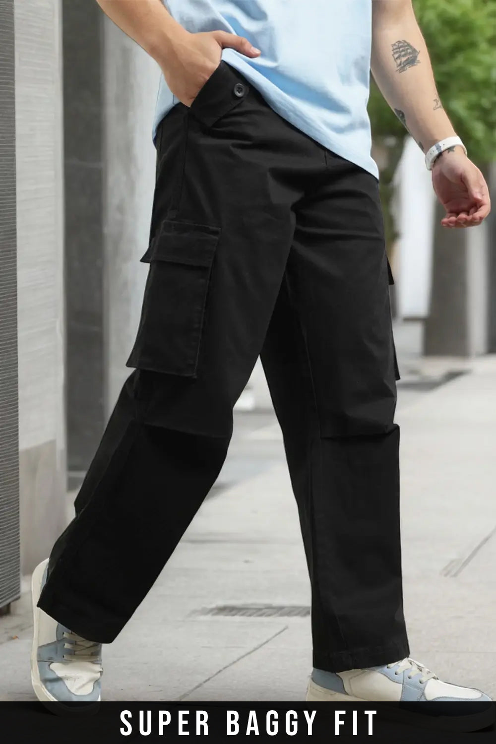 Baggy Fit Woven Cargo Pants