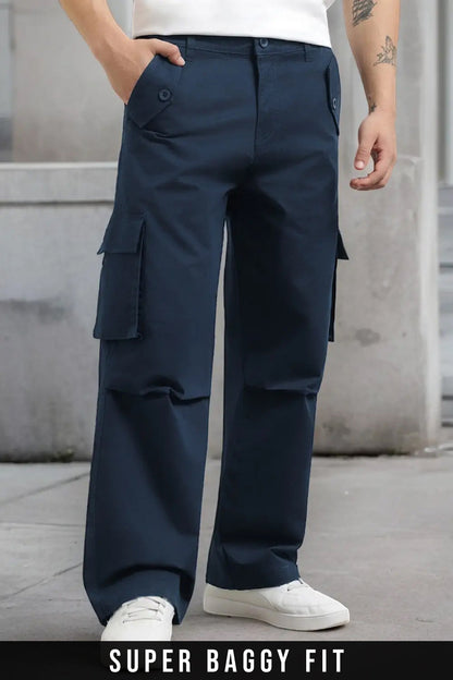 Baggy Fit Woven Cargo Pants