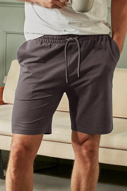 Grey Melange Zip Pocket Shorts