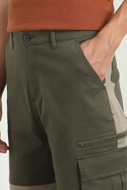 Baggy Fit Colorblocked Woven Cargo Pants