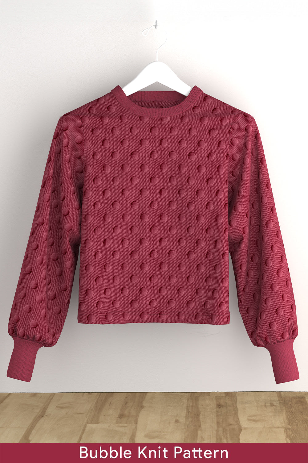 Women Bubble Knit Self Design Pullover