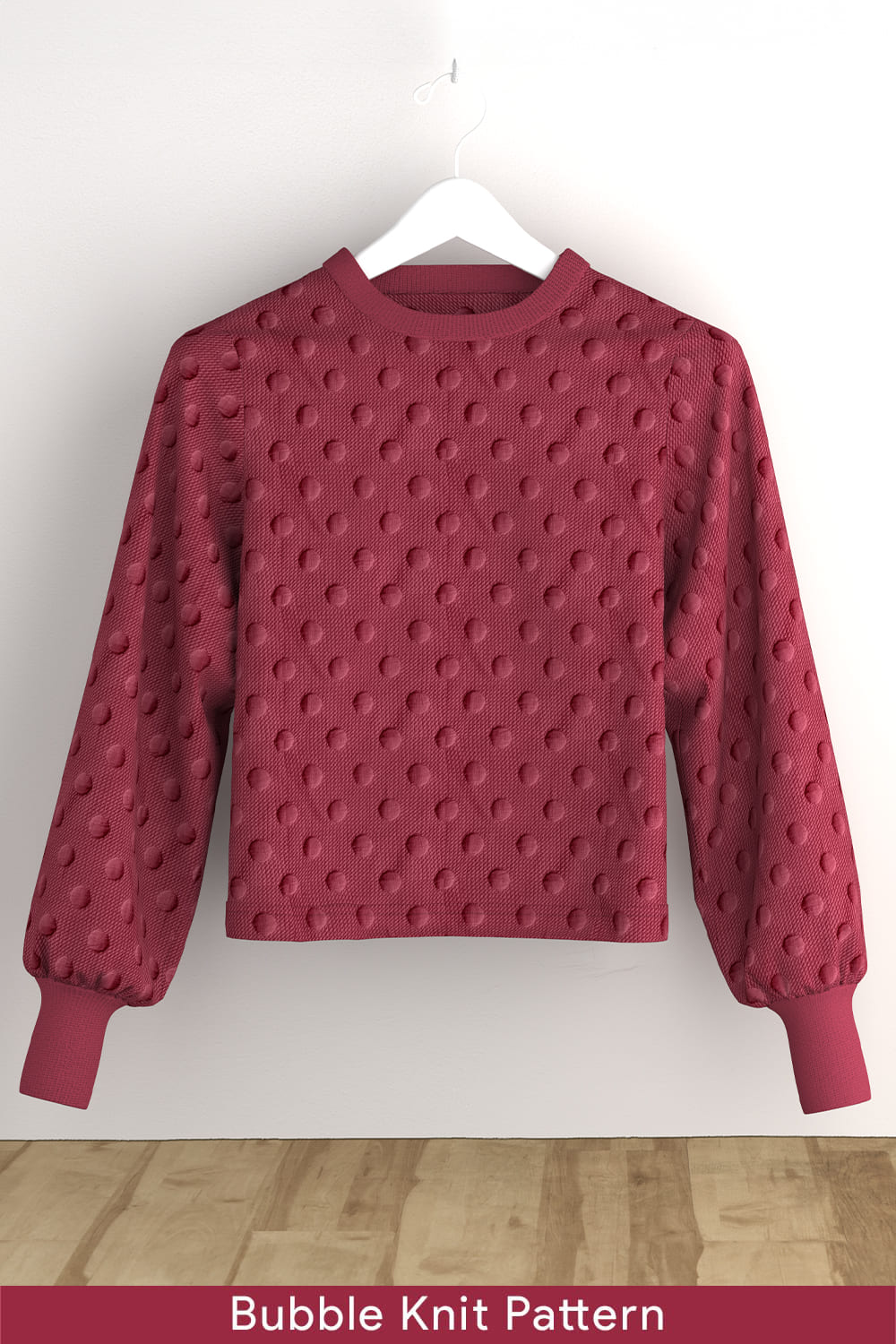 Women Bubble Knit Self Design Pullover