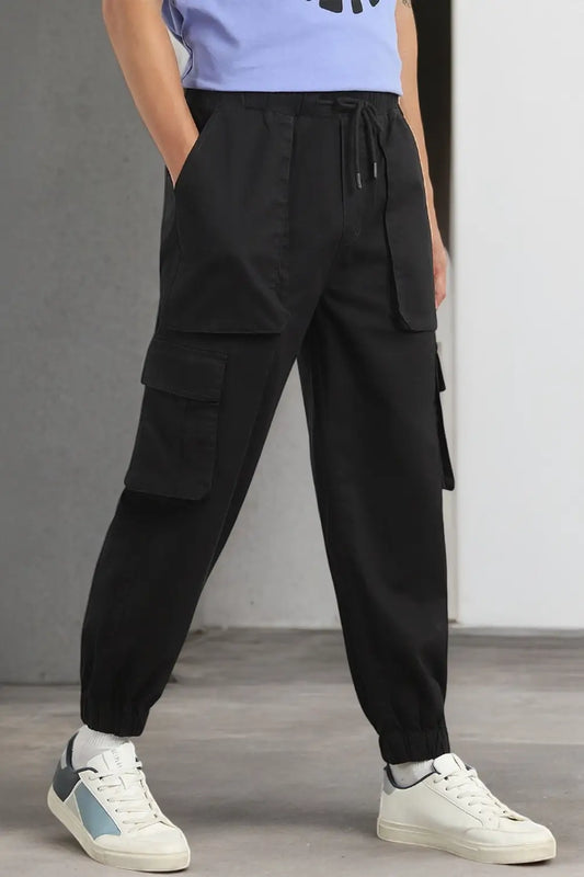 Oversized Woven Black Cargo Pants