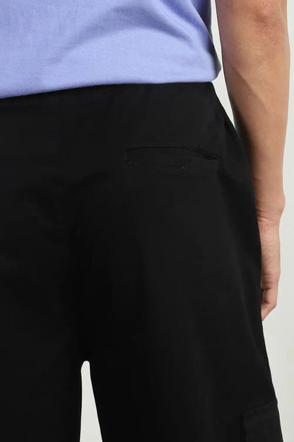 Oversized Woven Black Cargo Pants