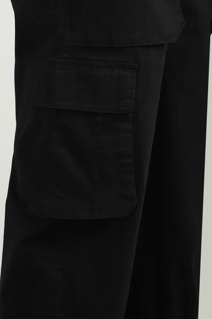 Oversized Woven Black Cargo Pants
