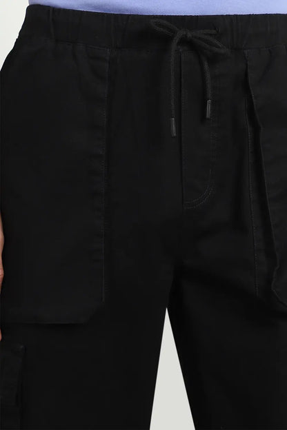 Oversized Woven Black Cargo Pants