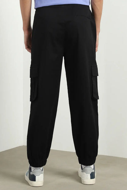 Oversized Woven Black Cargo Pants