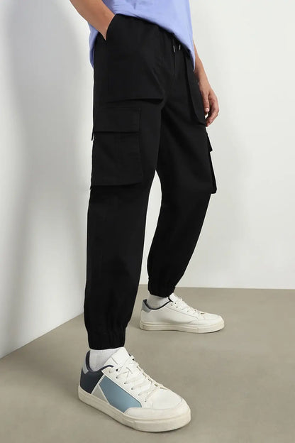 Oversized Woven Black Cargo Pants