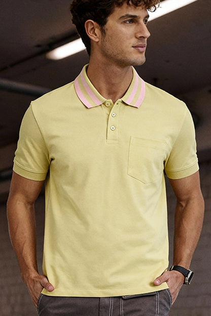 Striped Collar Polo T-Shirt