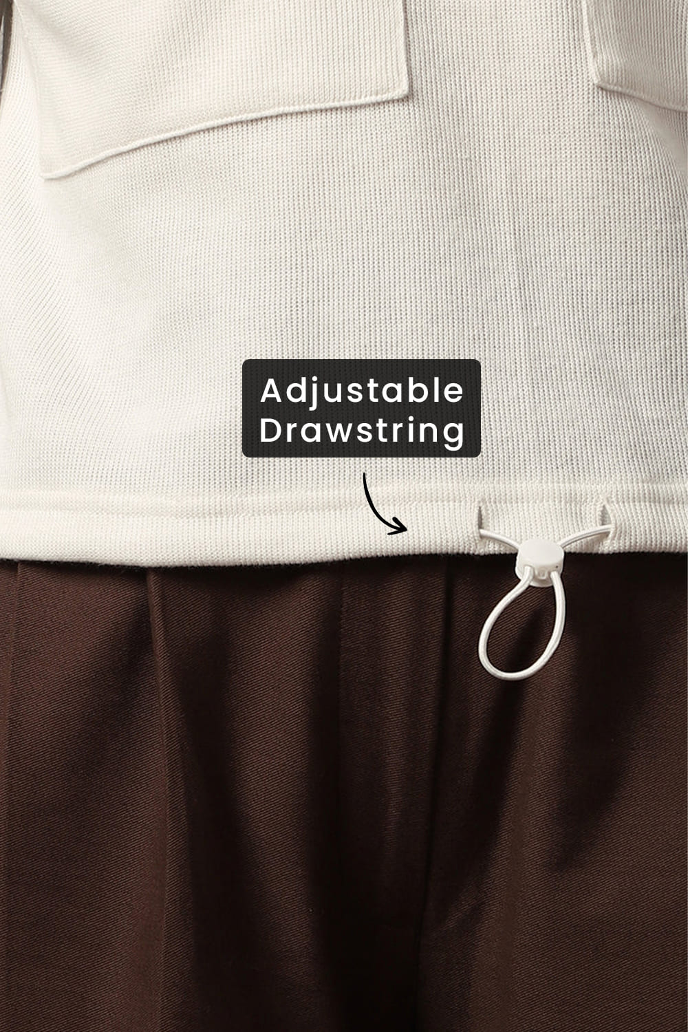 Women Oversized Flap Pocket Self Design Pullover