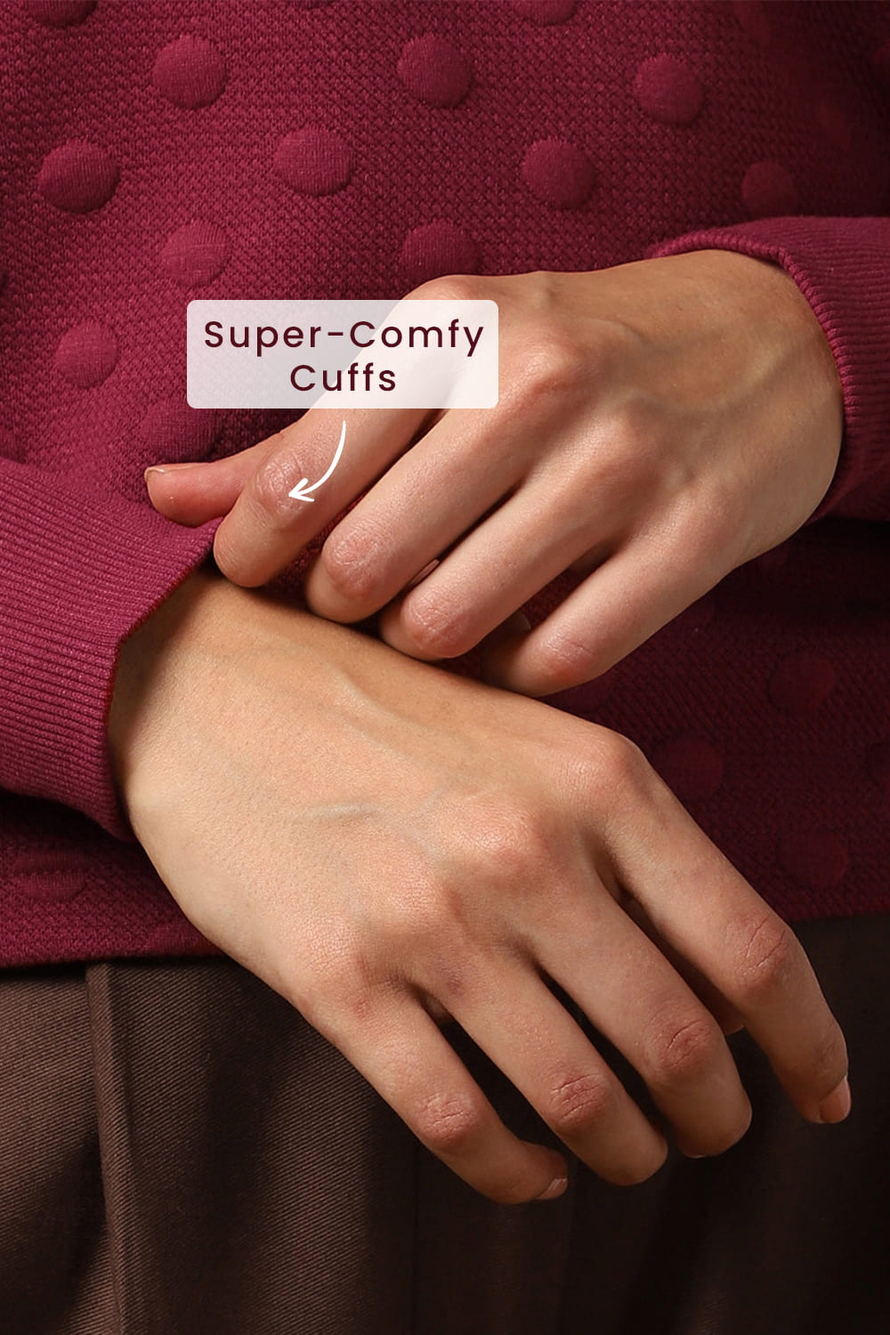 Women Bubble Knit Self Design Pullover